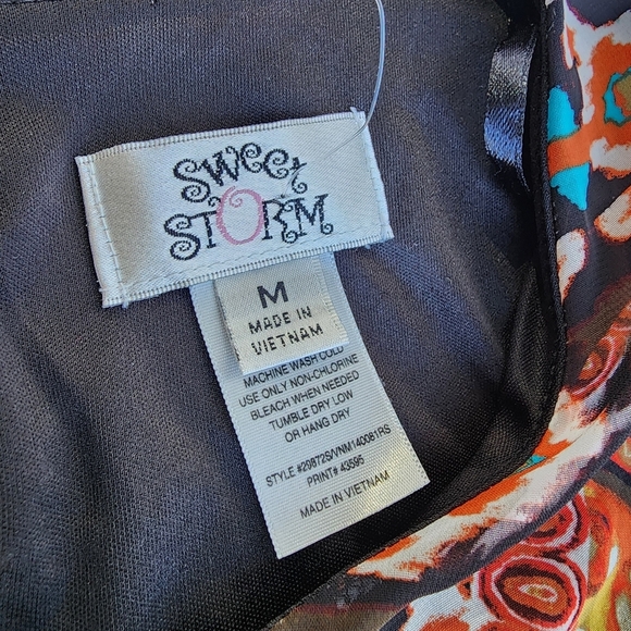 Sweet Storm Dress Juniors Multi Color Flare Mini Dress Casual Sheer Elastic Sz M - Picture 8 of 12